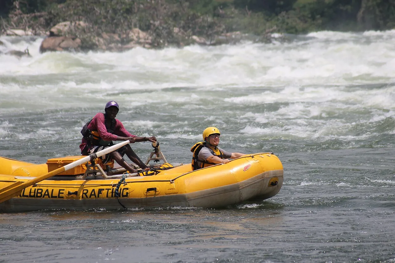 White water rafting on the Nile near Jinja Uganda